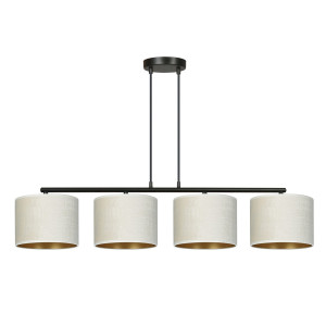 Lampa wisząca Emibig Hilde 4 czarna z białym kloszem 4×E27