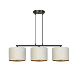 Lampa wisząca Emibig Hilde 3 czarna z białym kloszem 3×E27