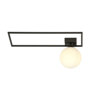 Lampa sufitowa Emibig Imago 1A czarna z białym kloszem E14