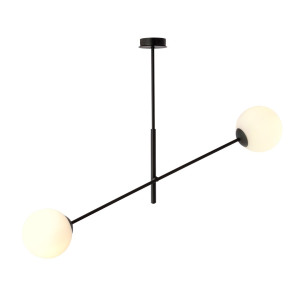 Lampa sufitowa Emibig Linear 2 czarna z białym kloszem 2×E14