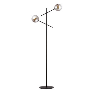 Lampa podłogowa Emibig Linear LP2 czarna z grafitowym kloszem 2×E14