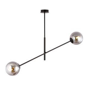 Lampa sufitowa Emibig Linear czarna z grafitowym kloszem 2×E14