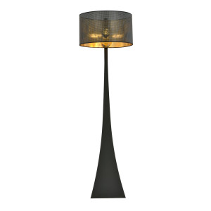 Lampa podłogowa Emibig Estrella czarna ze złotym kloszem E27