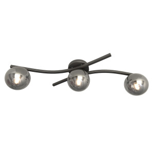 Lampa sufitowa Emibig Opus 3 czarna z grafitowym kloszem 3×E14
