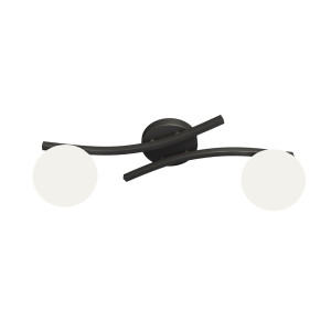 Lampa sufitowa Emibig Opus 2 czarna z białym kloszem 2×E14