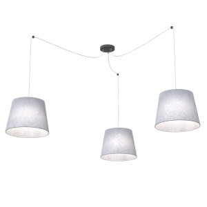 Lampa wisząca Emibig Ascot 3 czarna z szarym abażurem 3×E27