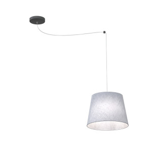 Lampa wisząca Emibig Ascot 1 czarna z szarym abażurem 1×E27