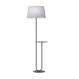Lampa podłogowa Emibig Hotel czarna z szarym abażurem 1×E27