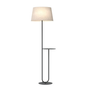 Lampa podłogowa Emibig Hotel czarna z beżowym kloszem 1×E27