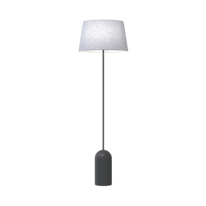 Lampa podłogowa Emibig Pearl czarna z szarym abażurem 1×E27
