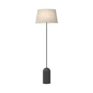 Lampa podłogowa Emibig Pearl czarna z beżowym abażurem 1×E27