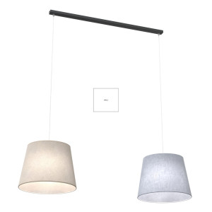 Lampa wisząca Emibig Epoca 2 czarna z szarym i beżowym kloszem 2×E27