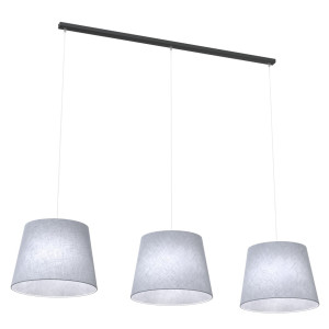 Lampa wisząca Emibig Epoca 3 czarna z szarym abażurem 3×E27