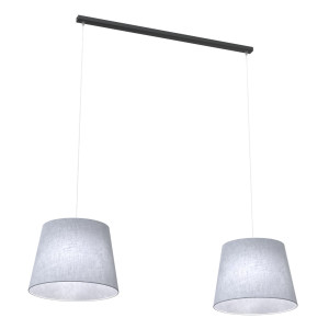 Lampa wisząca Emibig Epoca 2 czarna z szarym abażurem 2×E27