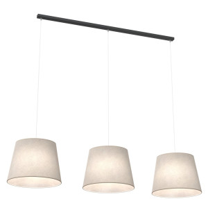 Lampa wisząca Emibig Epoca 3 czarna z beżowym abażurem 3×E27