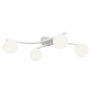Lampa sufitowa Emibig Opus biała z białym kloszem 4×E14