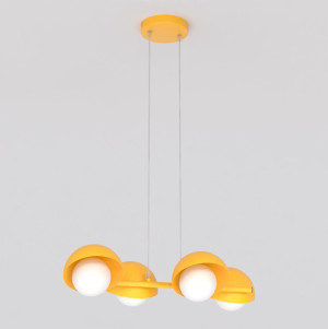 Lampa wisząca Emibig Boom 4 pomarańczowa z białym kloszem 4×G9