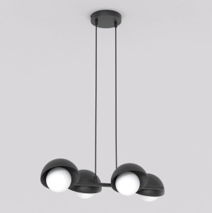 Lampa wisząca Emibig Boom 4 czarna z białym kloszem 4×G9