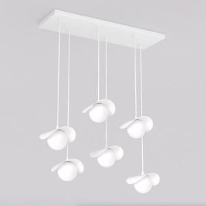 Lampa wisząca Emibig Ritual 1584 6 czarna z białym kloszem 6×G9