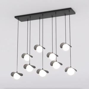 Lampa wisząca Emibig Ritual 1490 9 czarna z białym kloszem 9×G9