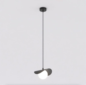 Lampa wisząca Emibig Ritual 1 czarna z białym kloszem G9