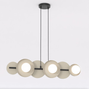 Lampa wisząca Emibig Model mocha z białym kloszem 6×G9