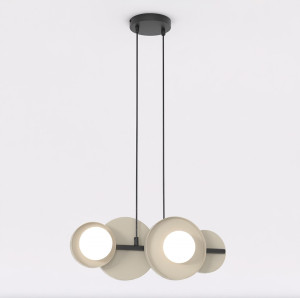 Lampa wisząca Emibig Model mocha z białym kloszem 4×G9