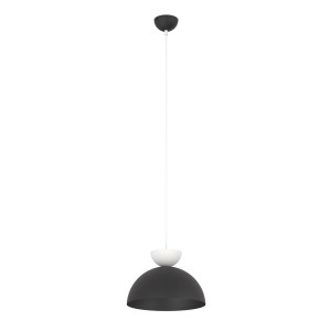 Lampa wisząca Emibig Lunaro 1S czarna z białym kloszem 1×GX53