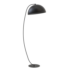 Lampa podłogowa Emibig Arcos czarna z kloszem w kształcie kopuły