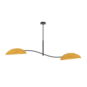 Lampa sufitowa Emibig Lotus 2 czarna z pomarańczowym kloszem 2×E14