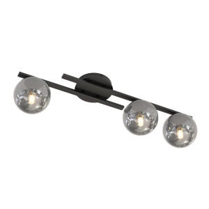 Lampa wisząca Emibig Kairo 3 czarna z grafitowym kloszem 3×E14