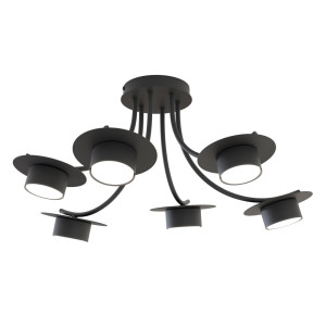 Lampa wisząca Emibig Enso 6 czarna 6×GX53
