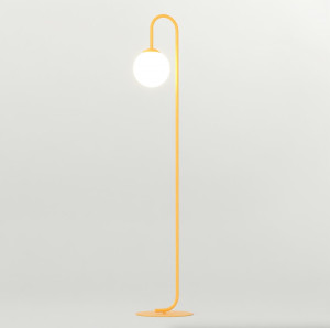 Lampa podłogowa Emibig Flor pomarańczowa z białym kloszem 1×E14