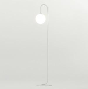 Lampa podłogowa Emibig Flor biała z białym kloszem 1×E14