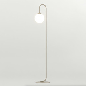 Lampa podłogowa Emibig Flor mokka z białym kloszem 1×E14