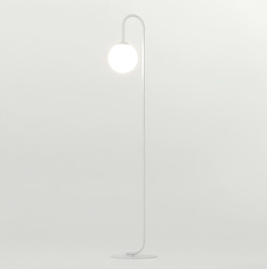Lampa podłogowa Emibig Flor szara z białym kloszem 1×E14