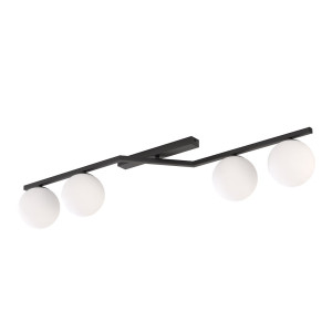 Lampa sufitowa Emibig Naton 4 czarna z białym kloszem 4×E14