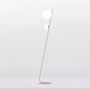 Lampa podłogowa Emibig Tatu mocha z białym kloszem 2×G9