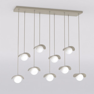 Lampa wisząca Emibig Ritual 9 beżowa z białym kloszem 9×G9