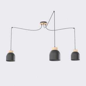 Lampa wisząca Emibig Kru 3 czarna 3×E27