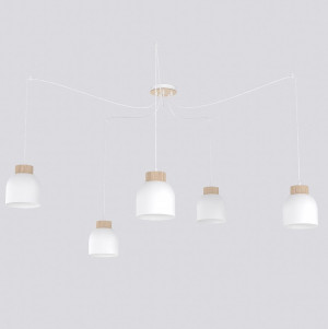 Lampa wisząca Emibig Kru biała 5×E27