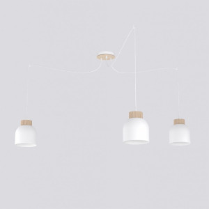 Lampa wisząca Emibig Kru 3 biała 3×E27