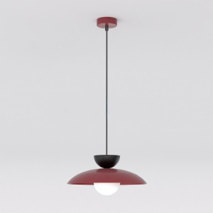 Lampa wisząca Emibig Mulan burgundowa z białym kloszem 1×G9