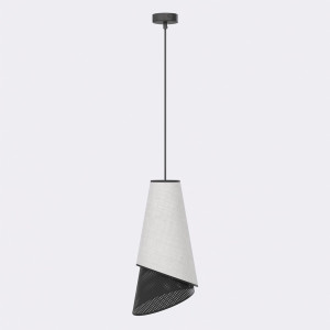 Lampa wisząca Emibig Moda 1 czarna z szarym kloszem E27