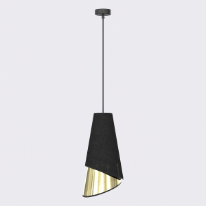 Lampa wisząca Emibig Moda 1 czarna ze złotym kloszem 1×E27