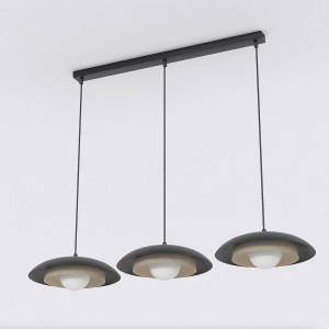 Lampa wisząca Emibig Skin 1604 czarna z białym kloszem 3×G9