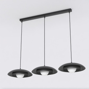 Lampa wisząca Emibig Skin 1603 czarna z białym kloszem 3×G9