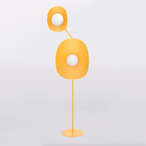 Lampa podłogowa Emibig Delulu LP2 pomarańczowa z białym kloszem 2×G9