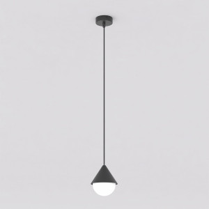 Lampa wisząca Emibig Giro 1661 czarna z białym kloszem 1×G9