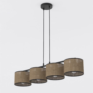 Lampa wisząca Emibig Eco brązowa z brązowym kloszem 4×E27
